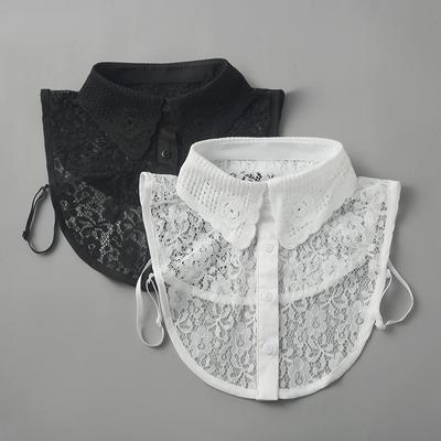 Solid Color Hollow Lace Fake Collar Female, Versatile Fake Collar Decorative Collar, Can Be Matched With Sweater Shirt Fake Collar
