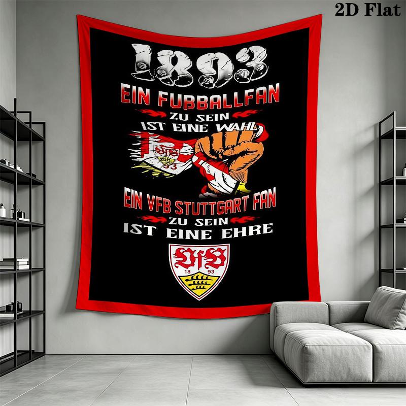 VfB Stuttgart Wall Tapestry Aesthetic Wall Hanging Printed Fabric Blanket Decorative Tapestries for Bedroom Living Room Home Decor