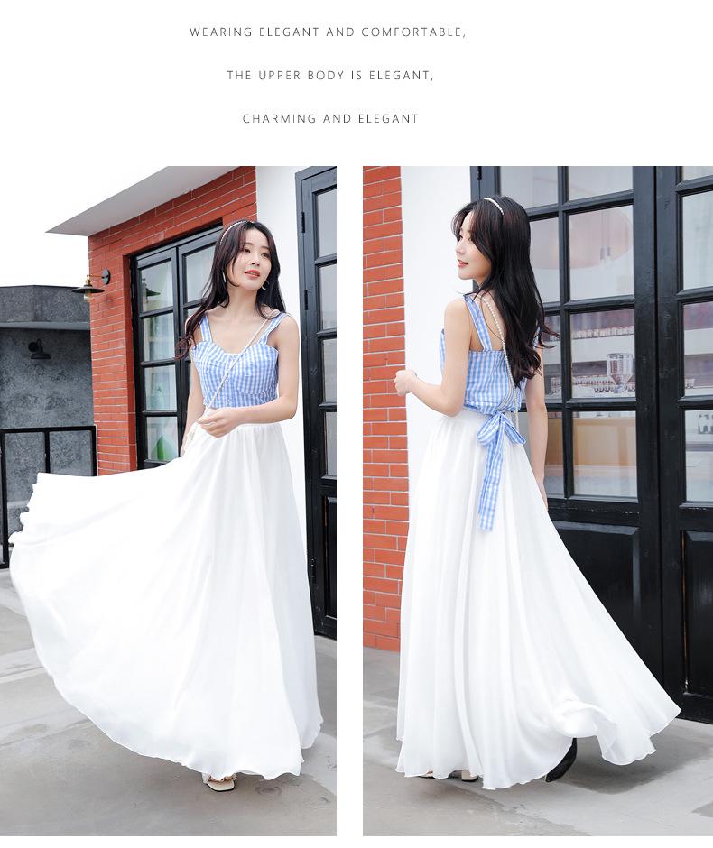 Elegant Spring Chiffon Swing Dress - A-Line Layered Beach Fairy Skirt for Women