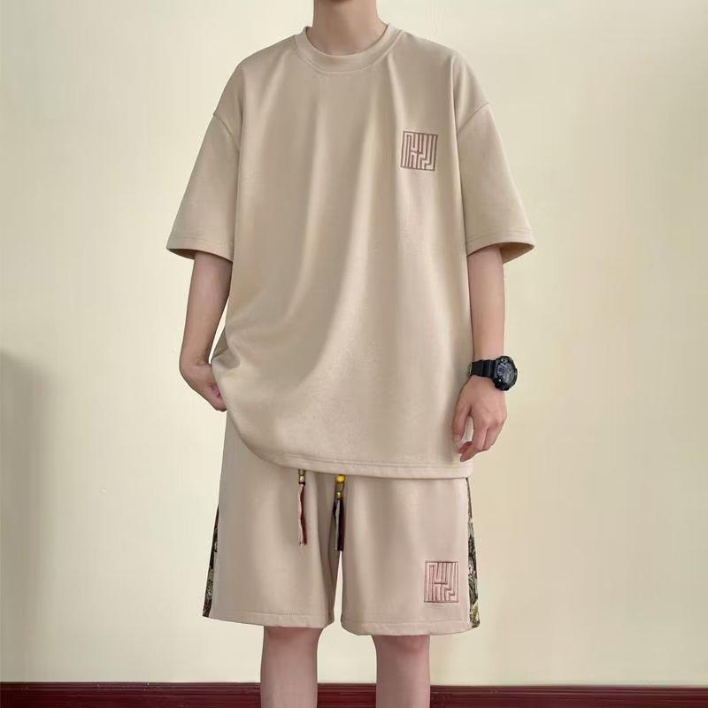 

Мужской летний модный спортивный комплект с короткими рукавами и принтом медведя XXXL