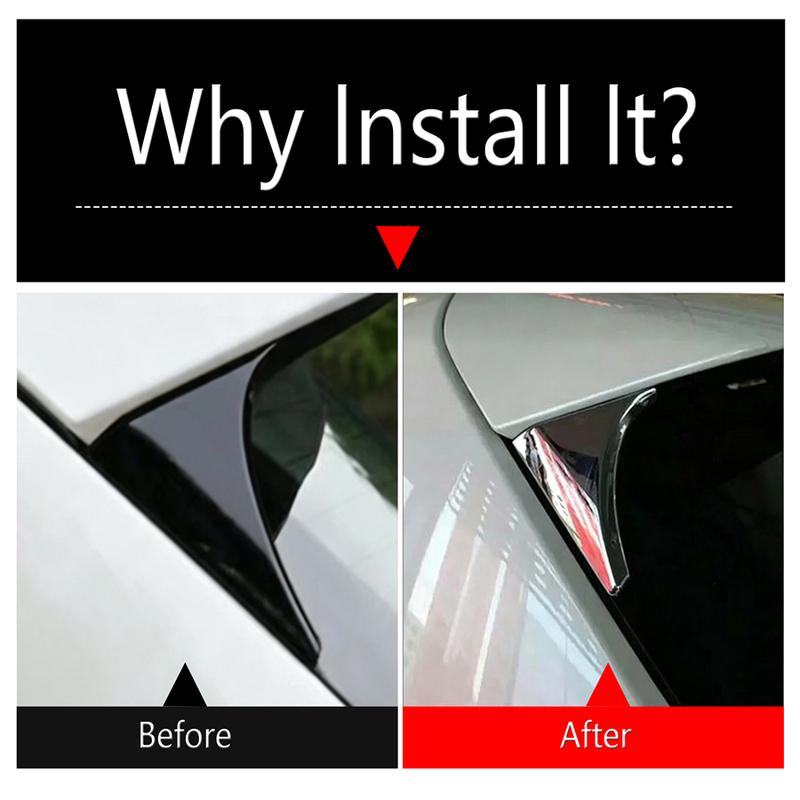 2PCS Rear Window Spoiler Panel Sequ Cover Trim Fit For Nissan Qashqai J11 2014 - ABS Chrome Exterior Refit Accessories