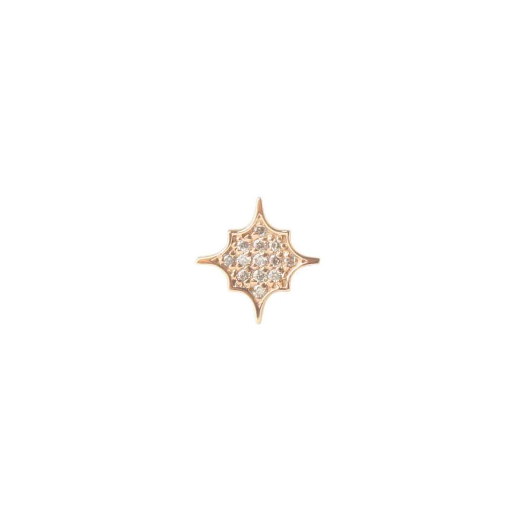 Mezmic Fairy Square Flower 14K Cognac Diamond Piercing