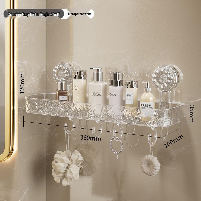 Corrugated Suction Cup Bathroom Triangle Shelf - Punch-Free Wall-Mounted Storage Rack