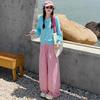 Frühling und Herbst Neue Hohe Taille Gerade Lässige Lockere Lazy Wind Weitbein-Hose