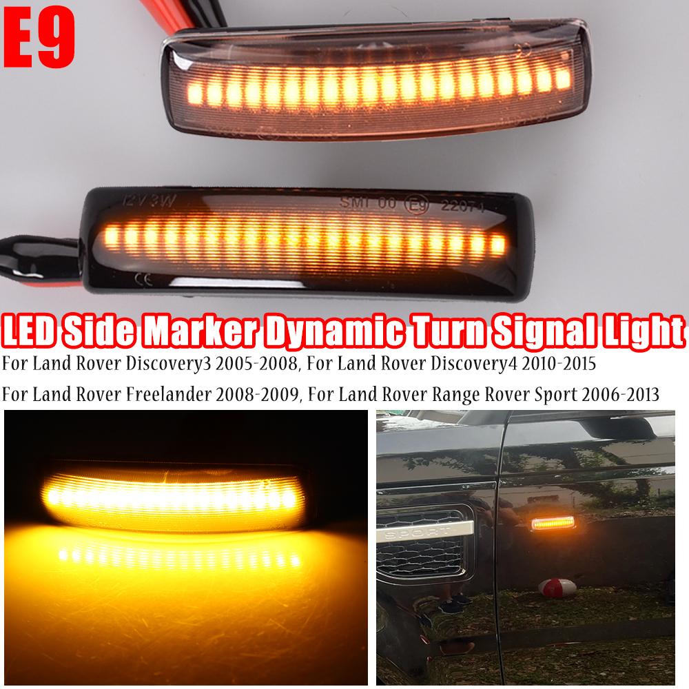 2Pcs LED Turn Signal Dynamic Side Marker Lamp Repeater Indicator Light For Land Rover Freeland 2 Discovery 3 4 Rover Sport L320Turn Signal 2