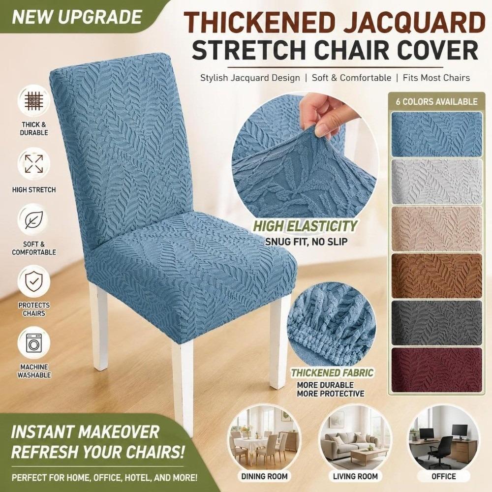 Jacquard Stretch Dining Chair Cover Woven Fabric Chair Slipcover Jacquard Chair Cover  Dining Room