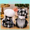 Adorable Chef's Day Black And White Checkered Rudolph Doll Plush Elf Gnome Dcor