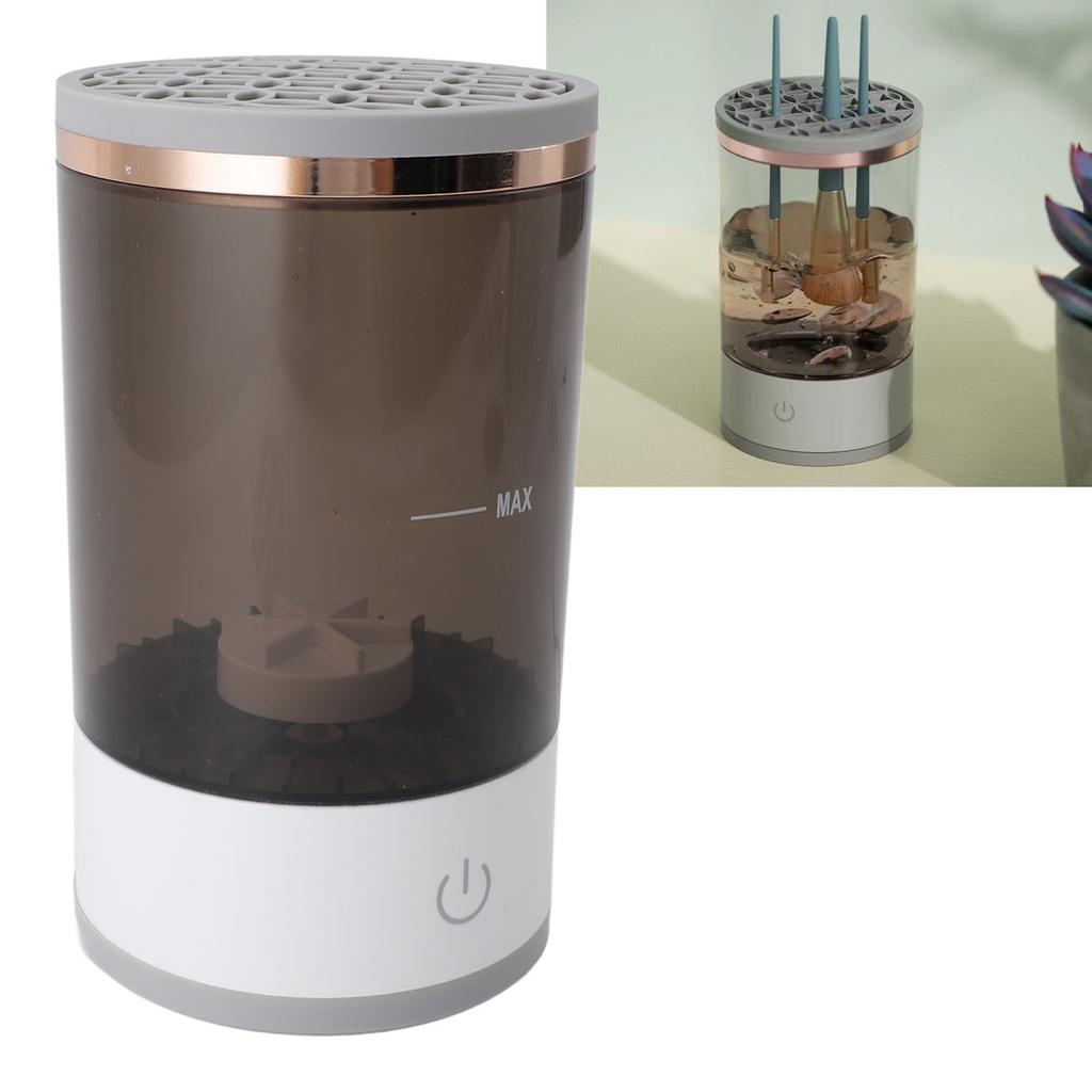 Electric Makeup Brush Cleaner with Silicone Pad Deep Cleansing USB Cosmetic Brushes Cleaning Machine 5V 1.5A Black