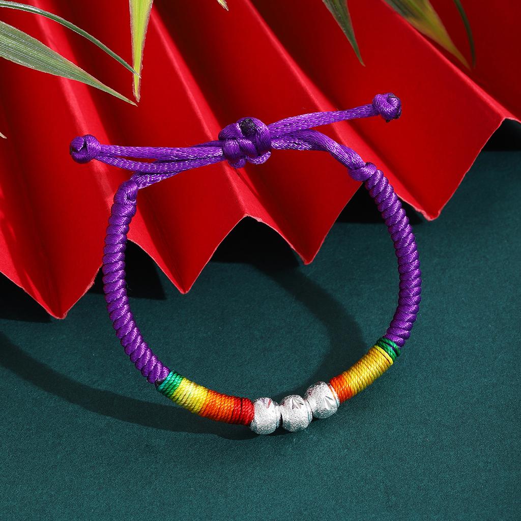 Colorful Rope Beaded Ethnic Style Hand-Woven Hand Rope, Tibetan Light Luxury High Sense Adjustable Fashion Jewelry Women