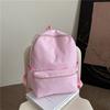 Student Solid Color Schoolbag Backpack Nylon Material Internal Phone Pocket
