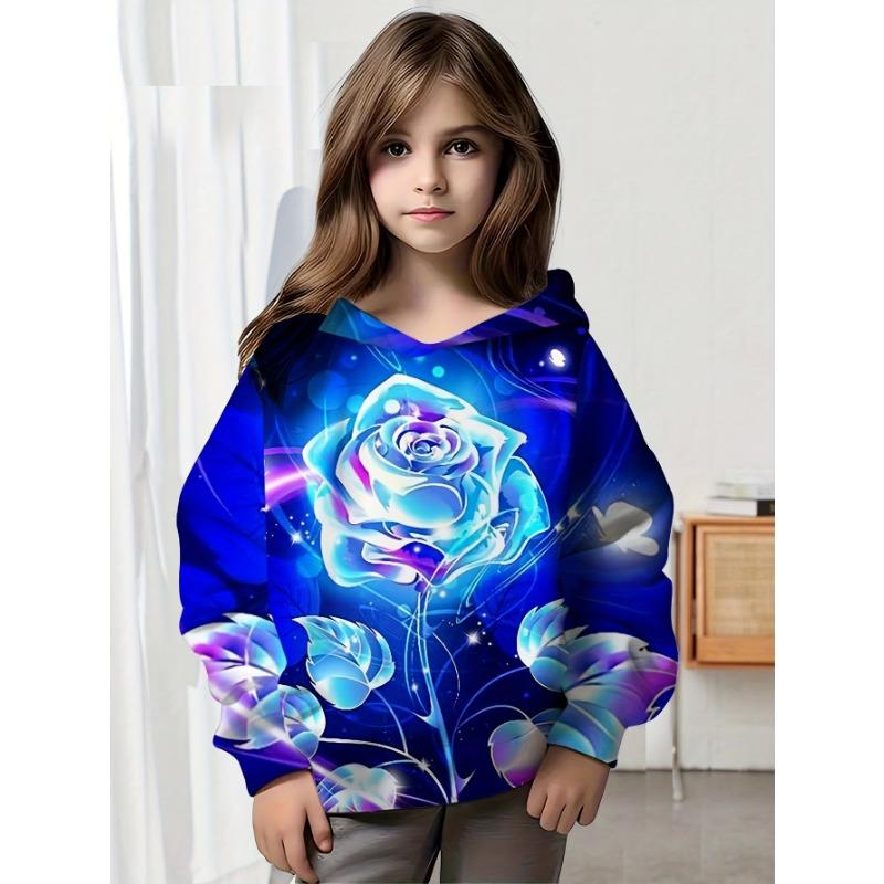 Children's Clothing Girl Hoodies Long Sleeve 3D Print Kids Spring Fall Clothes Casual Festivals Party Pullover Girl Clothes Tops