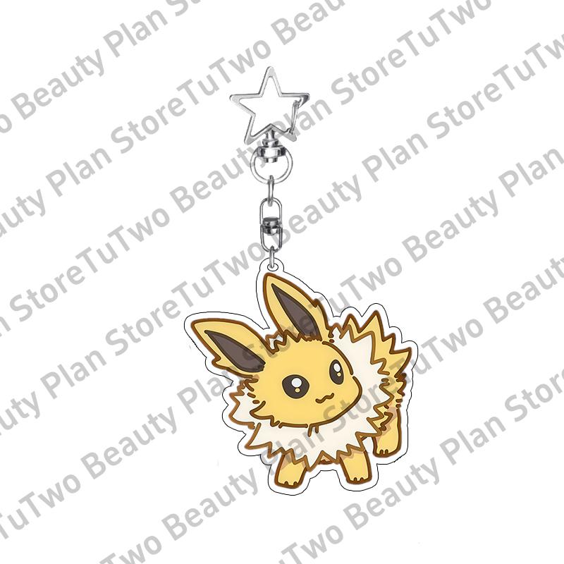 Kawaii Cartoon Anime Eevee Sylveen Glaceon Flareon Jolteon 5cm Acrylic Keychain Accessories Cute Bag Pendant Gifts for Friends