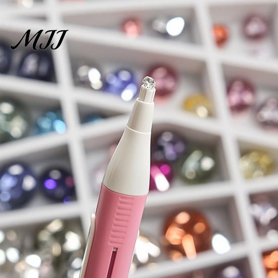 Picker Rotondo con Diamante Finto, Dispenser Automatico di Perline a Penna, Penna per Artigianato Fai-da-te Senza Cera per Diamanti, Strumento per Diamanti Artigianali, Ergonomico per Hobby