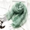 New Literary Hollow Linen Scarf for Women Solid Color Thin Retro Dirty Dyed Modal Scarf