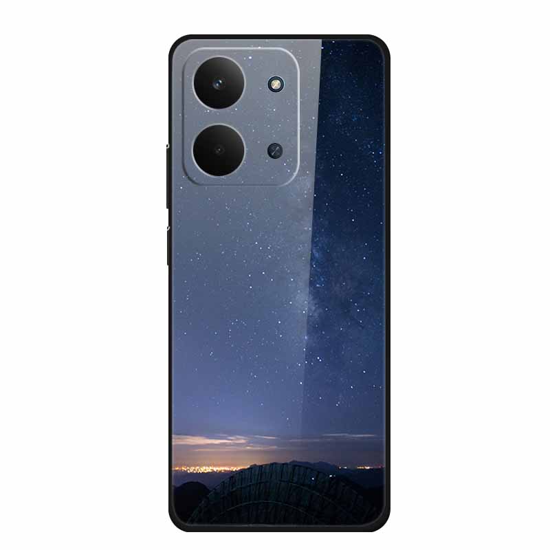 Xiaomi Redmi 15C 4G Kılıfı İçin Cam Arka Kapak 15 C Kılıf Sert Temperli Cam Kılıf Redmi 15C Telefon Kılıfı İçin Redmi15C Yumuşak Tampon