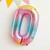 Korean Xiaohongshu 30-inch Rainbow Gradient Number Balloons for Children's Birthday Party Photo Decor.