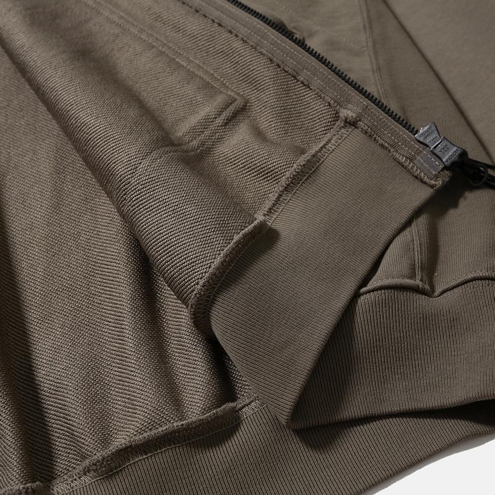 Moif [Aw25] Baggy Zip Hooded Sweat / Olive