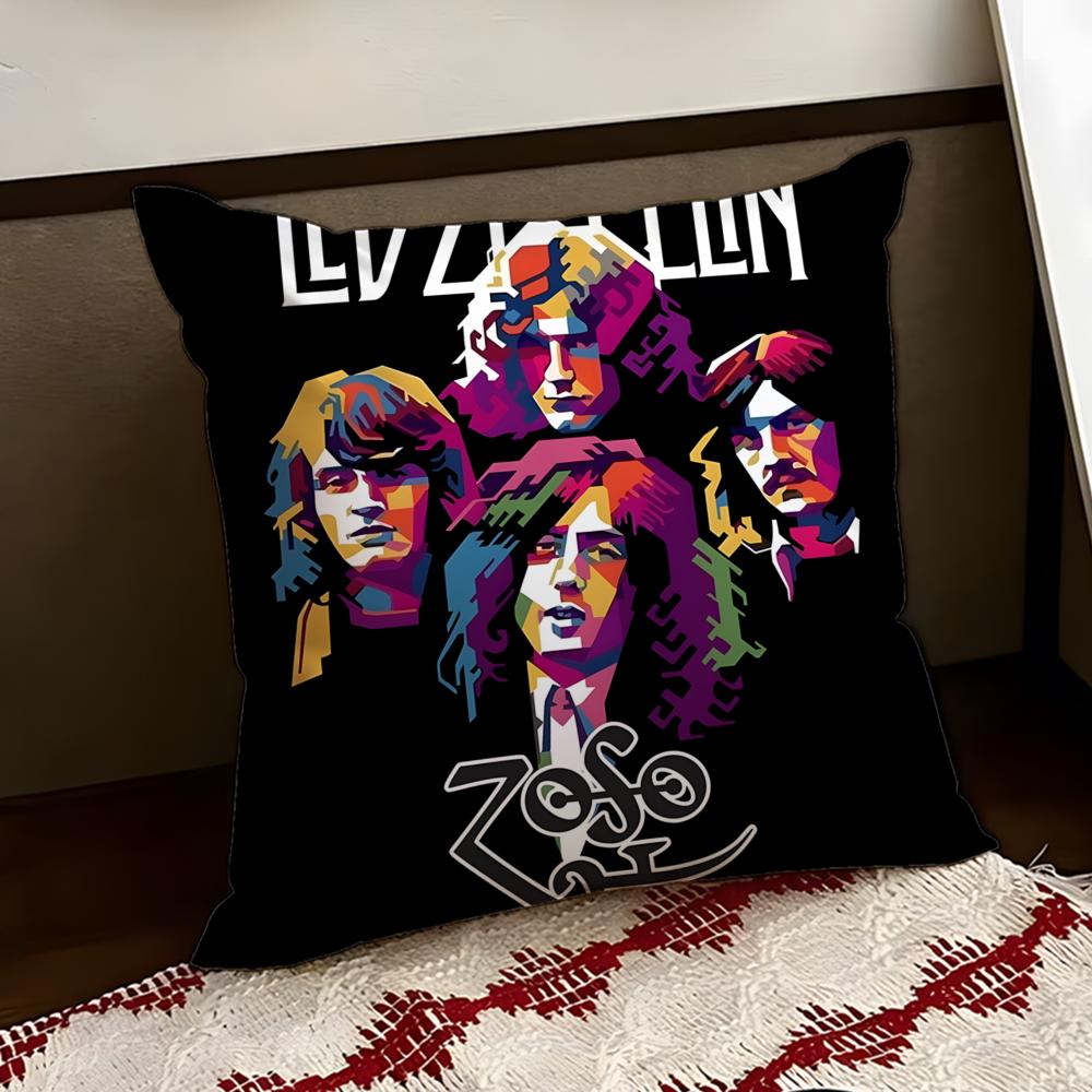Band LLed ZZeppelin Cushion Cover Reversible Soft Durable Pillow Cover Home  Car MultiScene Use for Daily Comfort