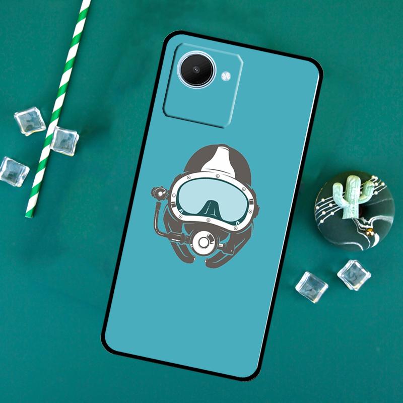 Scuba Diver Mask Diving For Realme C71 C75 C55 C53 C67 C61 C33 C63 C51 10 11 12 13 14 Pro Plus C65 GT7 15 Pro Case
