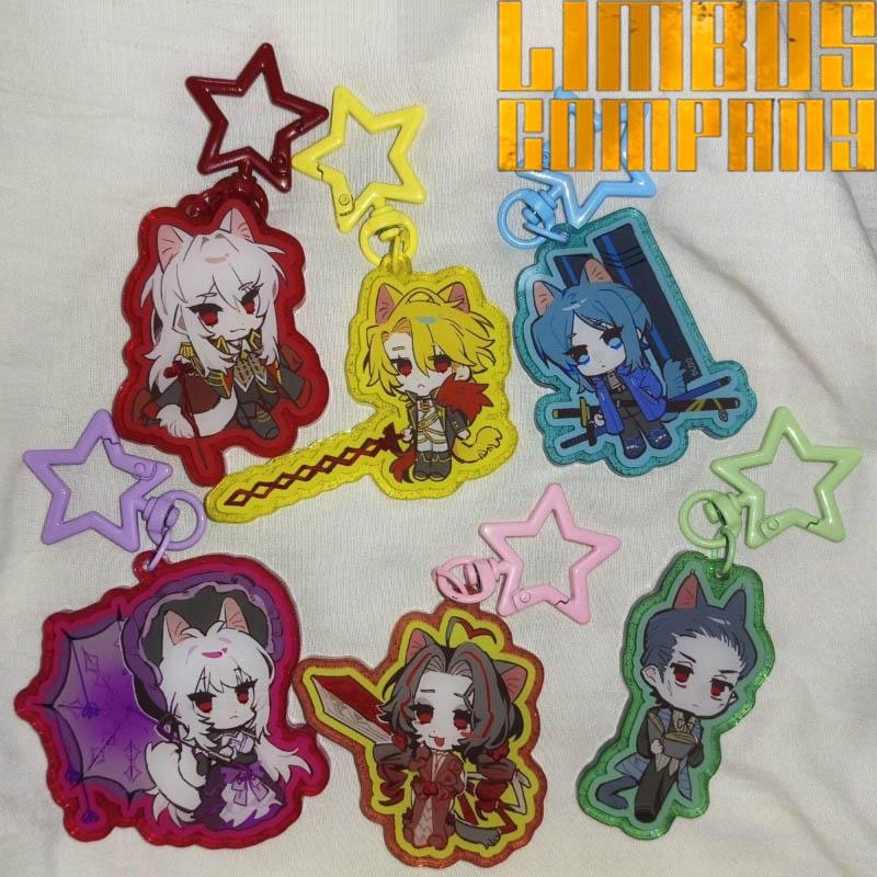 Game Limbus Company DonQuixote Bari Sancho Priest Dulcinea Cosplay Keychain Kawaii Acrylic Keyring Key Chain Bag Accessory Props