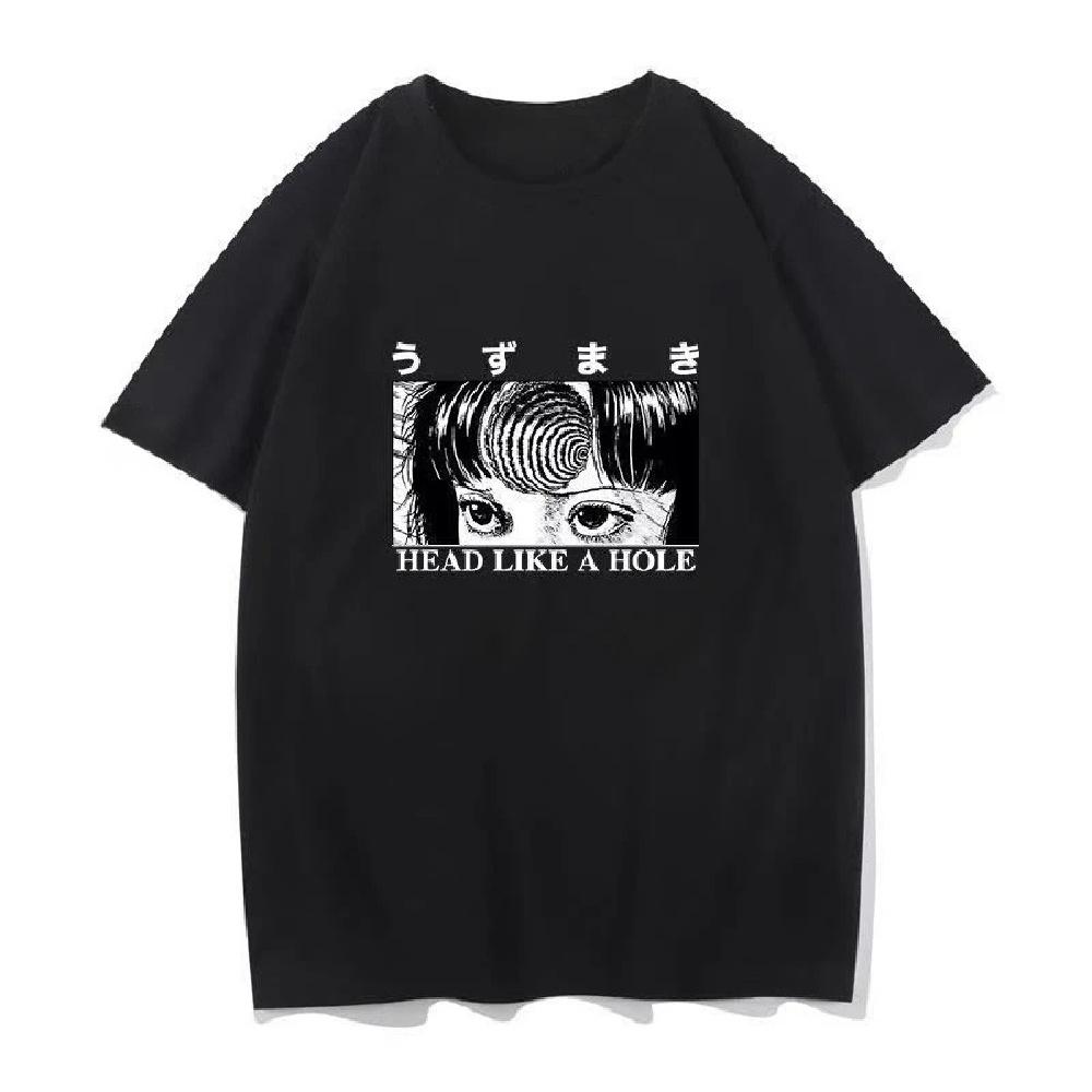 Bean Small MOE ITO Runji Joint Short-sleeved Couple Fashion Horror Manga Around Kawakami Tomie Men s and Women s T-shirts XXXXXL чёрный