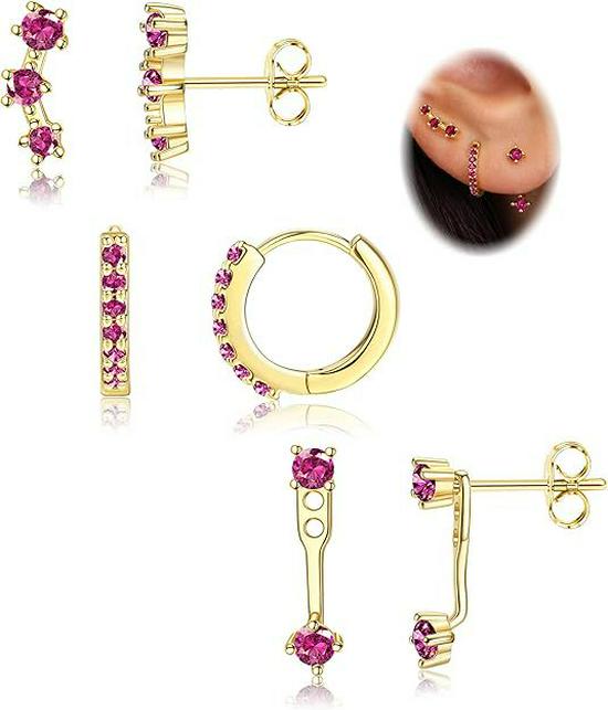 2024 Women's Electroplated Gold Earrings Set: 6-Piece European & American Style