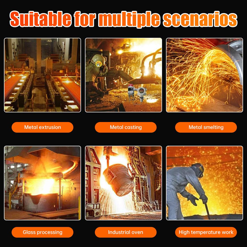 Thickening Aluminum Foil Gloves High Temperature Cowhide Gloves Heat Insulation Anti-radiation Work Gloves Kitchen Oven Gloves