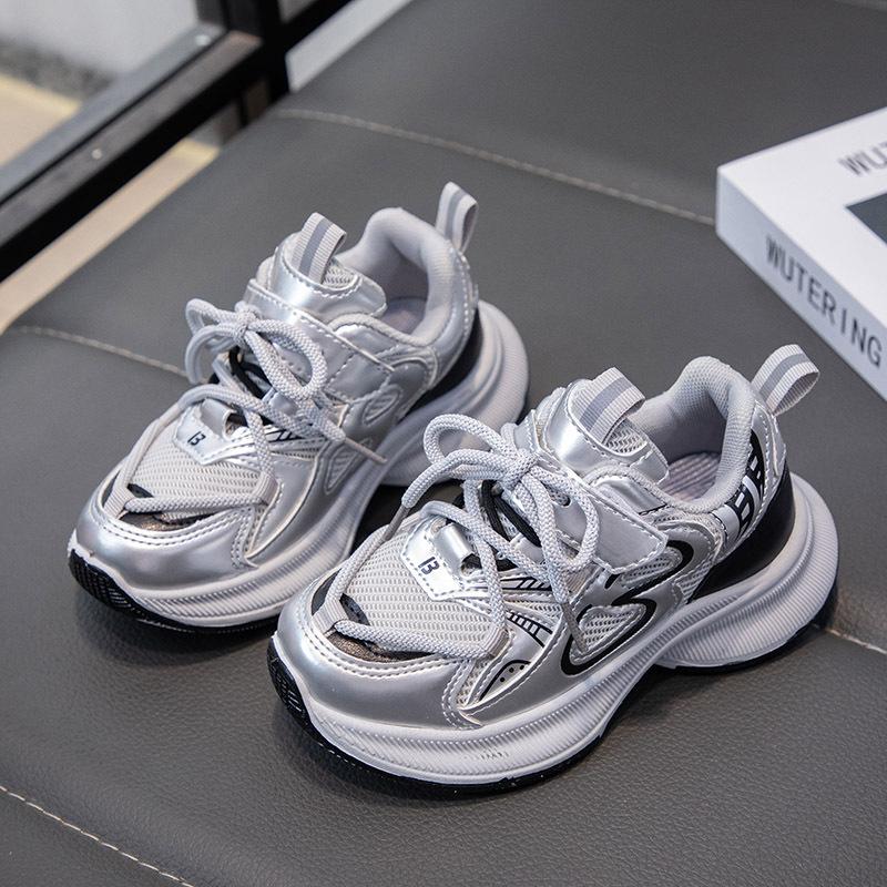 

Girls shoes 2025 autumn new mesh shoes breathable non-slip soft sole children s sports shoes medium big boy dad 26-31 yards whole box shot 48 pairs серебряный