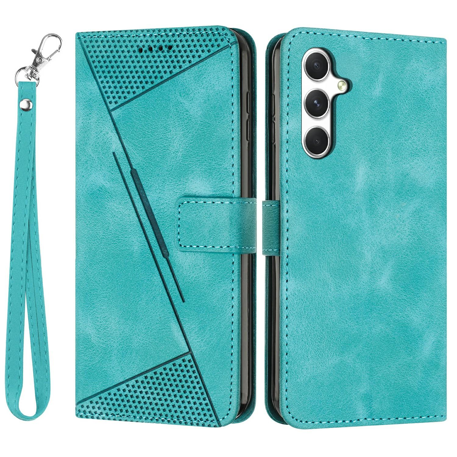 

For Samsung Galaxy A36 5G Case Handbag Imprinted Triangle Leather Phone Cover F
