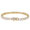 [3MNSCD] 18K Yellow Gold Plated 7-inch Tennis Bracelet for Women with Lobster Clasp