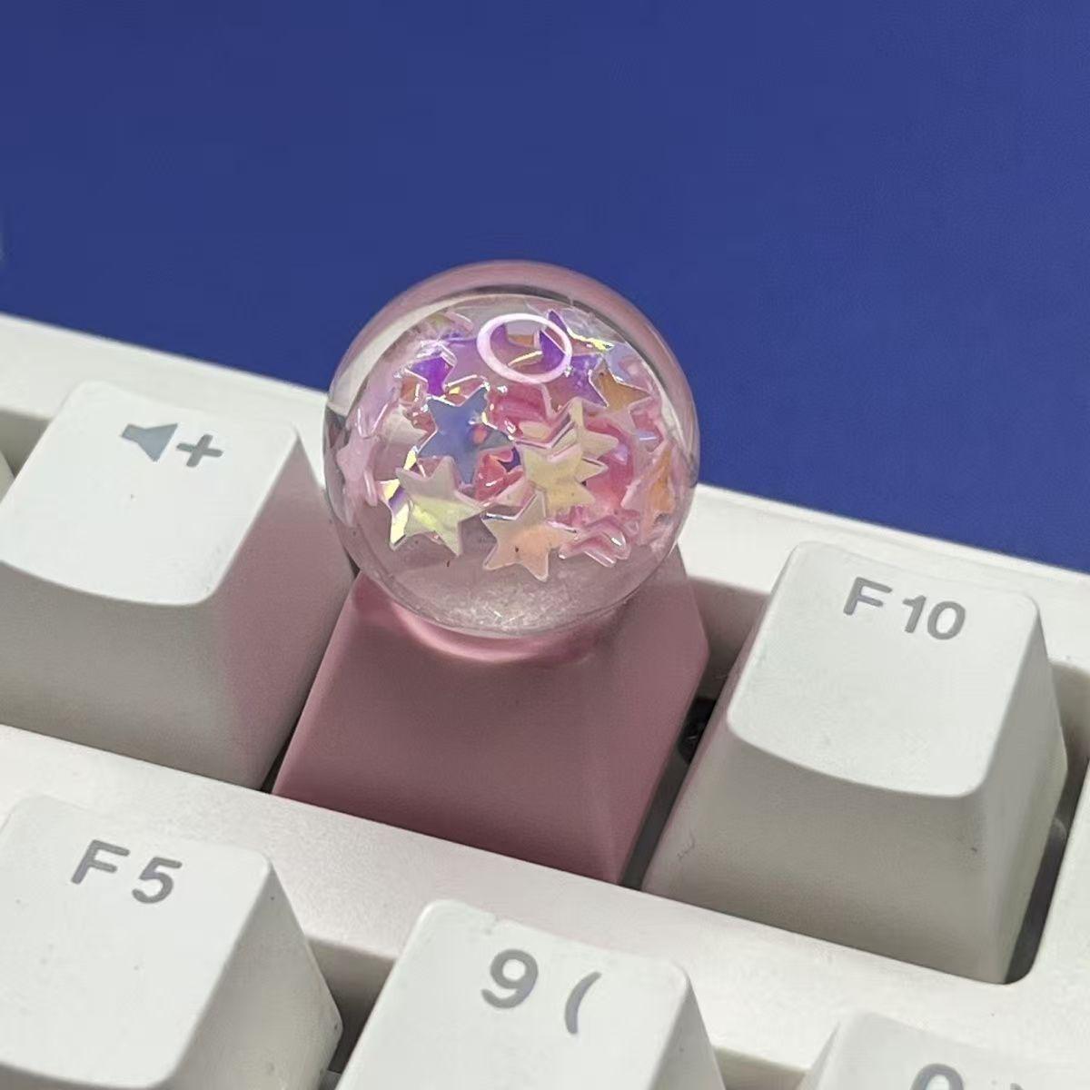 

Клавиши Star Crystal Ball: Милый Мультяшный Дизайн с Сердечком для Механической Клавиатуры, Идеальный Подарок для Пар и Геймеров.