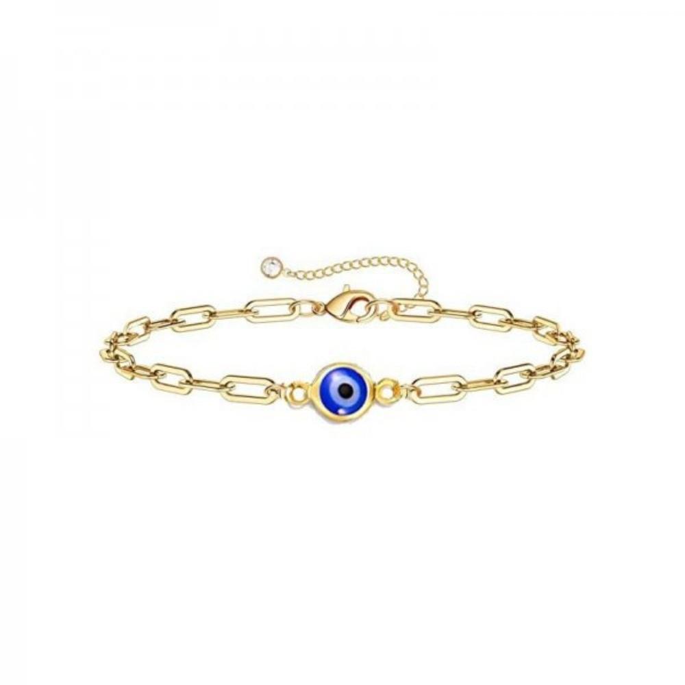 Elegant Stainless Steel Bracelet Unique Adjustable Chain Bracelet Turkish Blue Eye Bracelet  Unisex