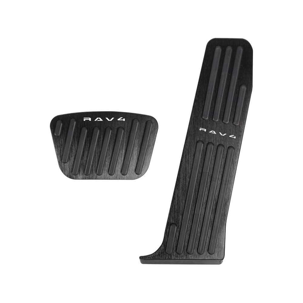 Sawakaki RAV4 XA60 Pedal Covers Set Aluminum Black Accelerator Brake with Logo