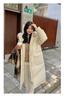 2025 Women's Korean Style Winter Down Jacket: Mid-Length, Hooded, with Large Fur Collar, Loose Fit, Thick and Warm.