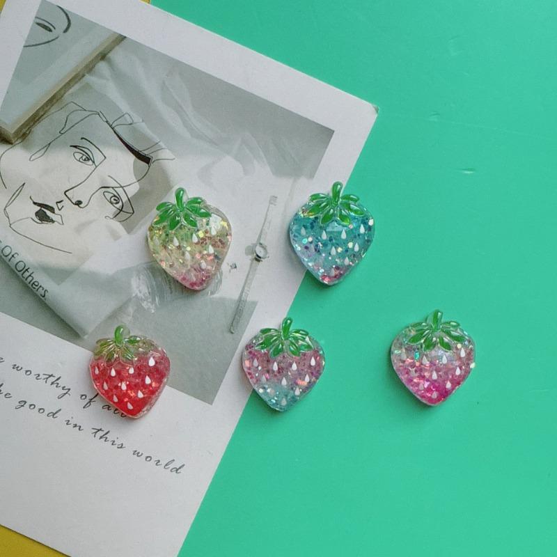 Strawberry Hair Clip Hair Cord Grab Clip Cream Glue DIY Patch Resin Accessories
