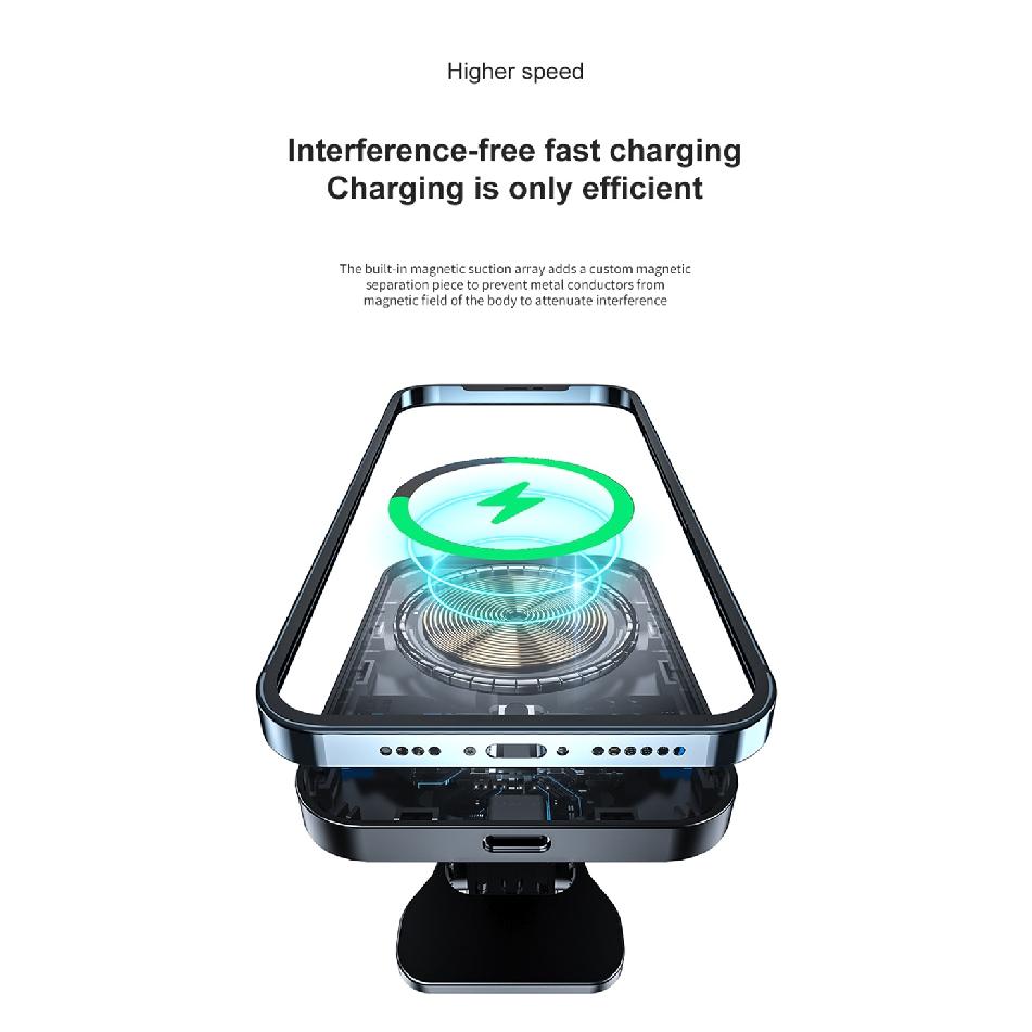 15W Magnetisches kabelloses Ladegerät Auto Air Vent Ständer Telefonhalter Mini Schnellladestation für iPhone 12 13 14 Pro Max