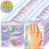 60-10 pezzi Sacchetti sigillanti laser in plastica olografica per caramelle e alimenti, richiudibili, organizer per gioielli e collane