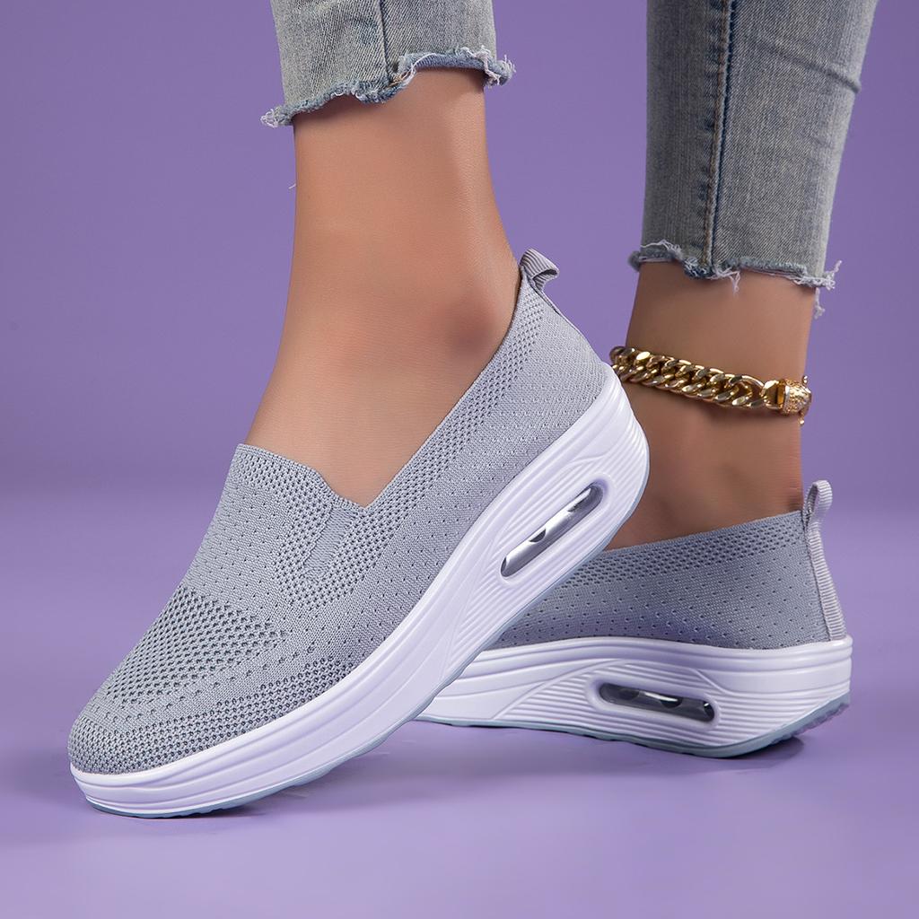 New Women's Shoes Flying Flag Cloth Shoes Spring and Summer Platform Leisure One Pedal Muffin Shoes Sports Leisure