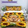 3PC Custom Name Sunflower Capybara Bedding,soft and breathable,2D Flat Print,room decor.,Poster Three-piece set,Soccer Three-piece set,Art,Poster,Socc