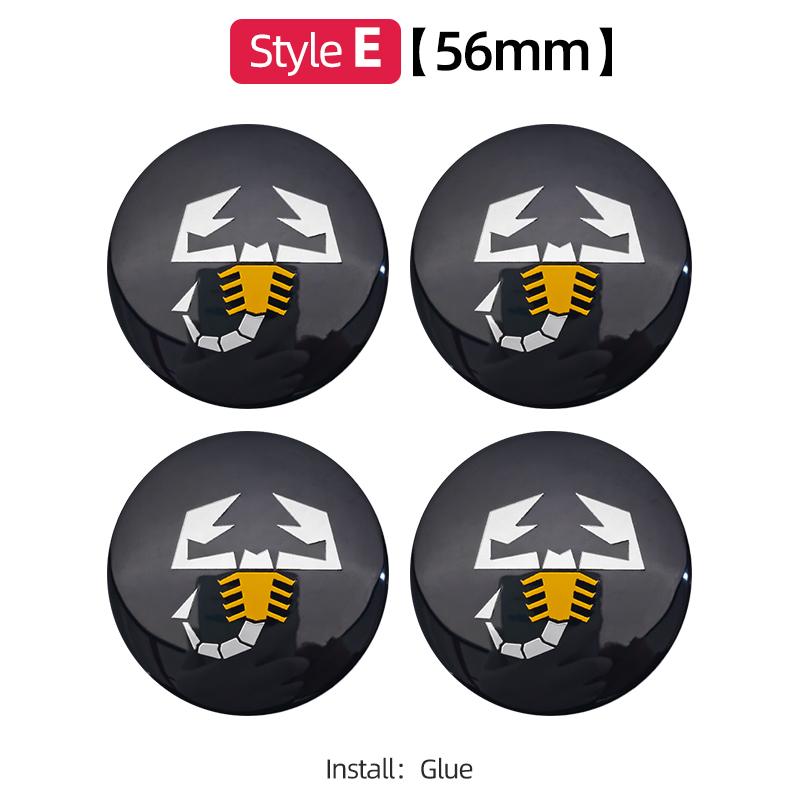 4pcs 56mm 60mm 65mm Car Wheel Center Emblem Hub Caps Stickers For 500 Punto Abarth Stilo Palio Bravo Doblo Aegea Strada