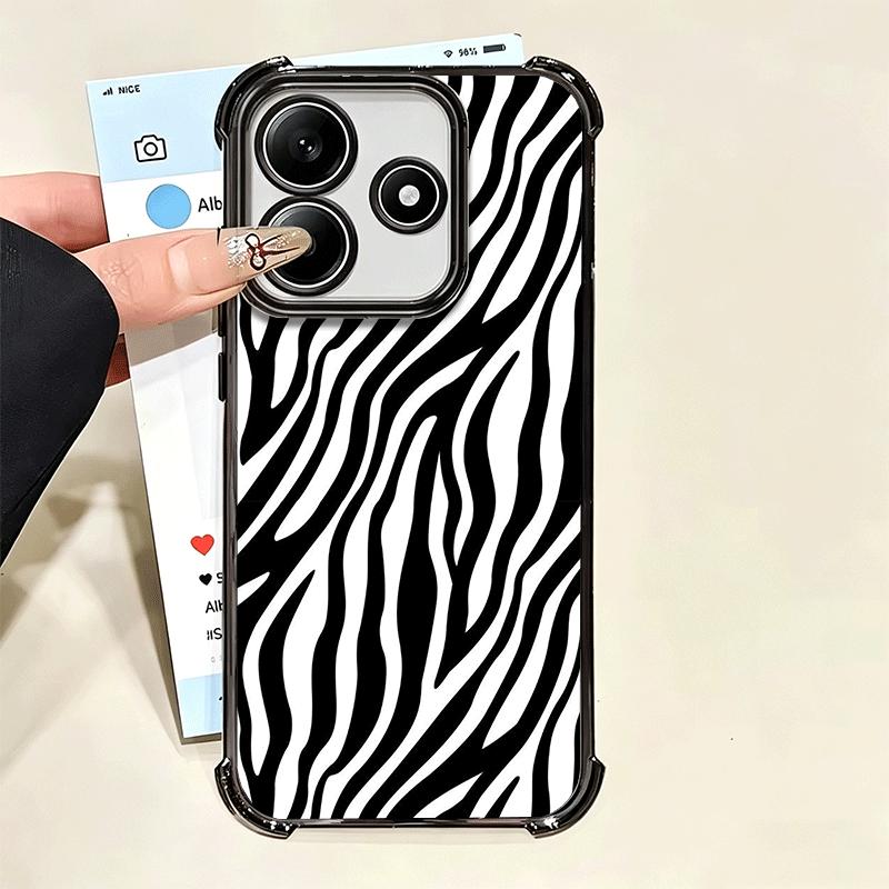 Zebra Stripe Black White Soft Phone Case For Xiaomi Poco X7 X8 Pro Max X6 X5 X3 F8 Ultra F7 M8 M7 M5S Redmi 15C 15A 15 14C 13C 1