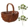 Blumenmädchenkörbe für Hochzeiten, Rattan-Simulationskörbe mit künstlichem Blumenstrauß für Hochzeiten