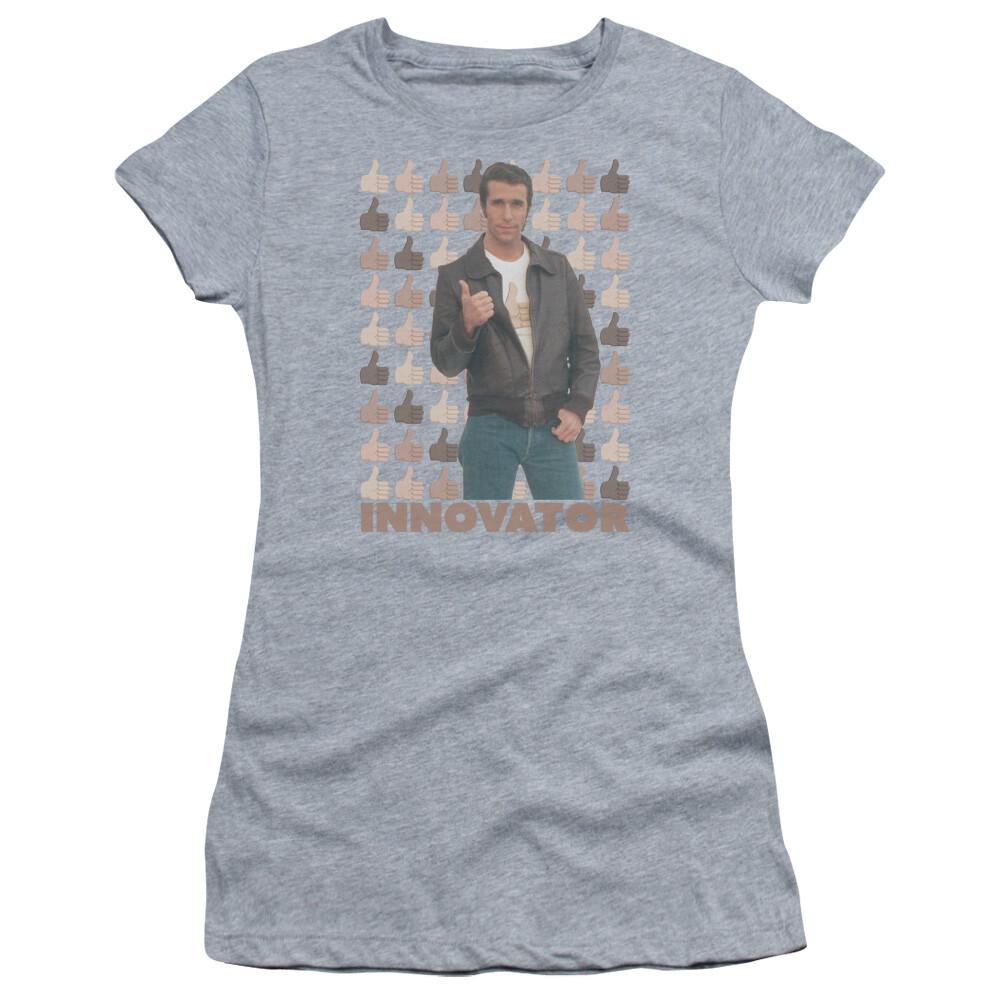 Happy Days Juniors T-Shirt Fonzie Innovator Athletic Heather Tee Unisex T-Shirt L