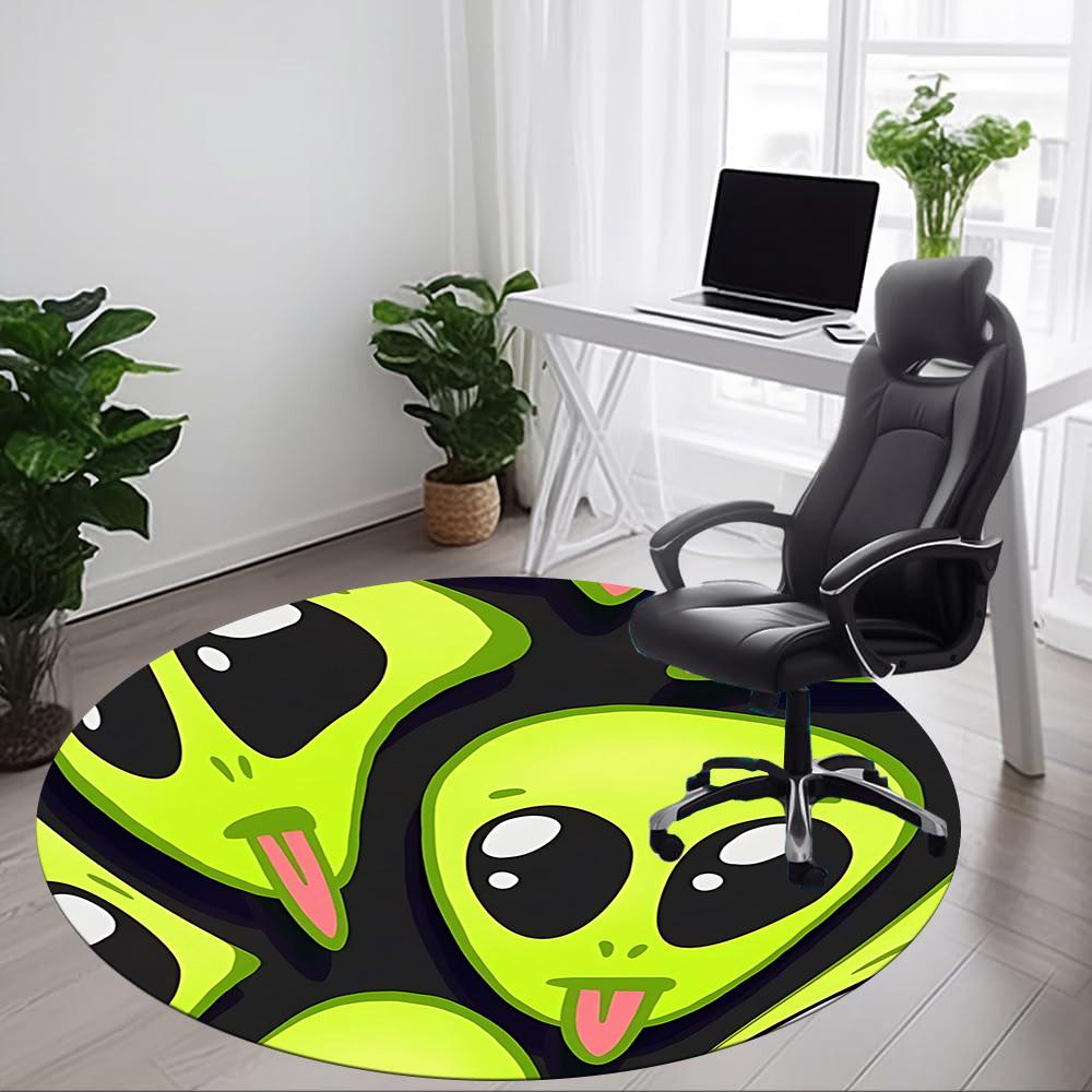 1PC Alien Face Chair Carpet for Office, Indoor Non-Slip Washable Carpet, Soft Comfortable Mat For Office Room yy250930243