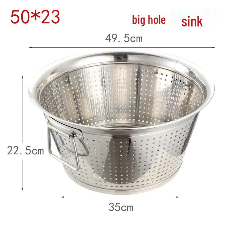 Jing Yu Heng 50cm Stainless Steel Round Double-Handle Drain Basket