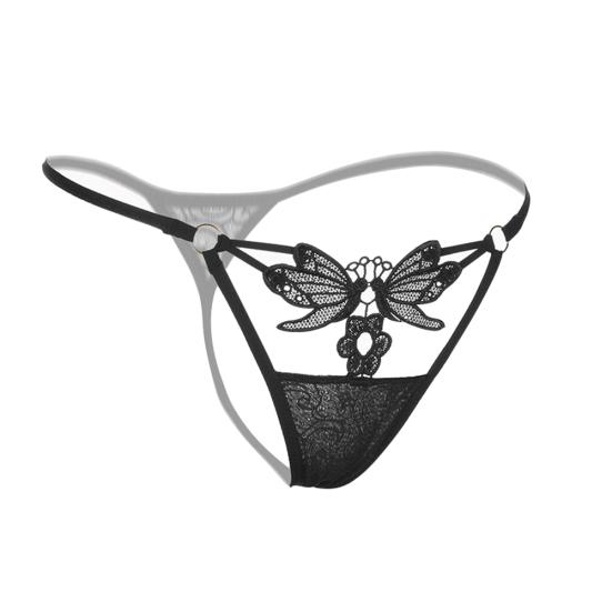 Mutandine slip a vita bassa con perizoma sexy in pizzo a forma di farfalla da donna