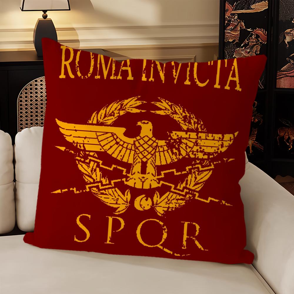 Goldener Kaiseradler Rom SPQR Sofa Wohnzimmer Schlafzimmer Kopfteil Rückenlehne Kissen Quadratisches Kissen Nickerchen Kissenbezug