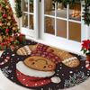 1Pcs Gingerbread Santa Semi Circle Welcome Doormat Non-Slip for Outdoor Patio Porch Kitchen Bathroom Entryway Floor Mat