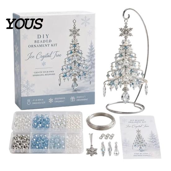 Seasonal Trinket Assembly Kits DIY Christmas Tree Beaded Ornament Kit, 3D Bead Craft Set, Handcrafted Ornaments Making Beginner Friendly with