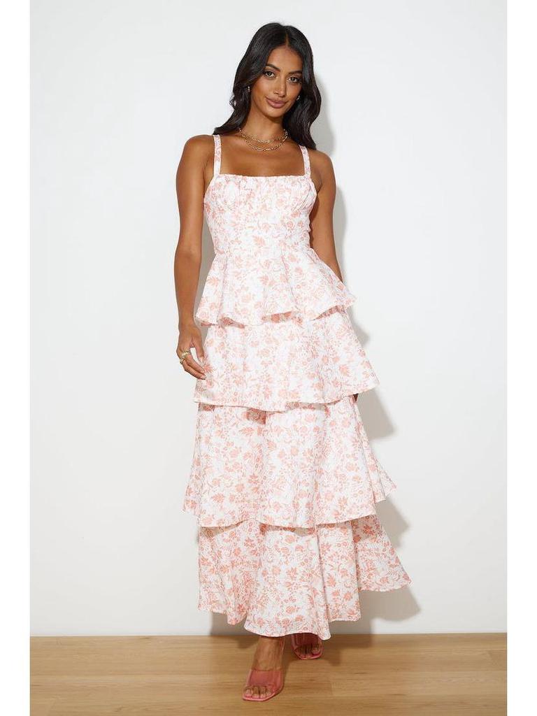 2024 Spring/Summer European & American Floor-Length Printed Dress (2 Colors) for Holiday Parties